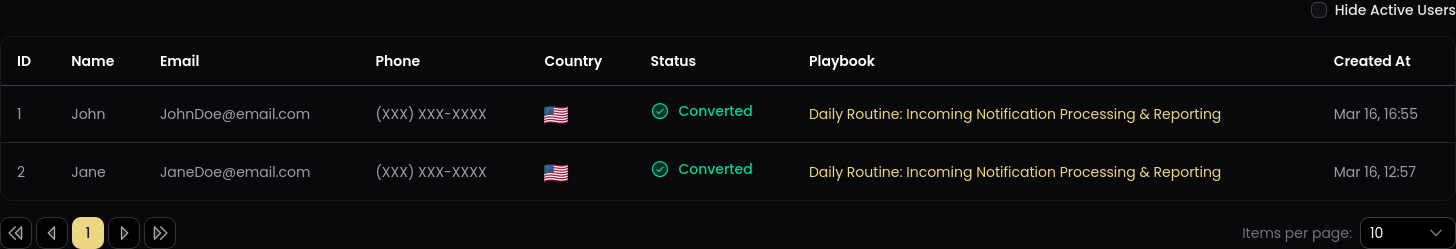 Lead capture preview